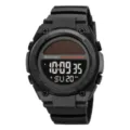 Reloj Deportivo Digital Solar SKMEI Impermeable Multifunción Resina Hombre Casual - Negro Con Pantalla Negra