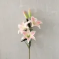 Artificial Lily Flower Bouquet for Home Wedding and Restaurant Decorative Fake Floral - Pink