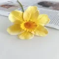 Artificial daffodil single yellow fake flower home decor fake floral arrangement variant - Yellow