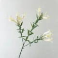 Artificial flower branch cream white honeysuckle decorative floral stem for home decor - White