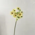Single artificial velvet flower stem, forest style floral decor for home wedding hotel room. - Yellow