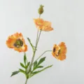 Fleur de coquelicot artificielle de haute qualité branche unique style peinture à l'huile bouquet - Orange Clair