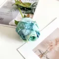 French single head vintage rose artificial flower for home decor and photoprop blue fabric - Blue