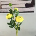 Artificial yellow ranunculus single stem fake flower for wedding home decor floral - Yellow