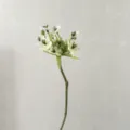Artificial flower single stem velvet white floral for home hotel wedding decor prop - White Green