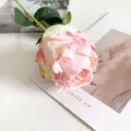 French single head vintage rose artificial flower for home decor living room photography prop - Pink