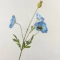 Branche de coquelicot bleu artificiel de haute qualité pour décoration d'intérieur. - Bleu