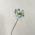 Single artificial flower blue branch velvet floral decor for home hotel wedding arrangement - Blue