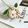 Artificial multi-head rose flower branch fake floral home wedding party decor photo prop - Champagne