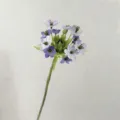 Artificial velvet flower single stem purple white floral decor for home hotel styling. - Purple