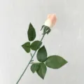 Single stem artificial rose flower for home wedding decoration, realistic pink floral decor. - Orange