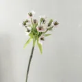 Artificial velvet flower branch pink floral single stem home decor wedding arrangement - White Pink