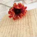 Artificial PU Poppy Flower Iceland Poppy Nordic Style Home Table Decor Single Stem - Orange Red