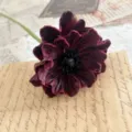 Artificial silk poppy flower single burgundy faux floral home table dining decor prop - Fuschia