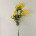 Artificial yellow mimosa flower plush branch for home decor and wedding arrangement. - Yellow
