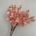 Artificial pink eucalyptus leaves 5 forks 20 heads fake plant home room wall decor floral - Shrimp Pink