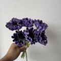 Artificial poppy flower bouquet PU purple home decor table decoration faux floral arrangement - Purple