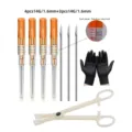 Sterile stainless steel body piercing kit with 14G needles, gloves and tools for professional use. - Piercing Tool Kit (14G) / 14G Piercing Needle Size