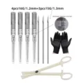 9pcs sterile piercing tool set stainless steel needles gloves clamp body piercing kit - Piercing Tool Kit (16G) / 16G Piercing Needle Size