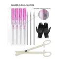 Kit de piercing de 9 piezas con agujas de acero inoxidable, guantes y pinza para el cuerpo. - Kit de Herramientas de Piercing (20G) / Tamaño de Aguja de Piercing 20G