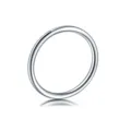 Close-up detail of smooth stainless steel piercing hoop ring, minimalist body jewelry piece. - 0.8*6mm / Steel