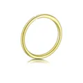 Close-up detail of the smooth gold-plated stainless steel septum nose ring piercing jewelry. - 0.8*6mm / Gold