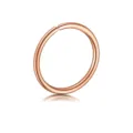 Detailed view of rose gold stainless steel continuous hoop ring for body piercing jewelry close up. - 0.8*6mm / Rose Gold