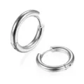 Minimalistische Edelstahl Creolen für Damen und Herren, klassischer Silberschmuck Alltag. - Stahlfarben / Einzelstück (2.5mm*8mm)