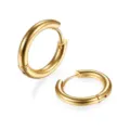 Goldene Edelstahl Creolen für Damen und Herren, schlichtes rundes minimalistisches Design, Mode. - Gold / Einzelstück (2.5mm*8mm)