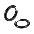 Schwarze Creolen aus Edelstahl, minimalistischer Titanschmuck für Damen und Herren. - Schwarz / Einzelstück (2.5mm*8mm)