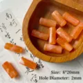 Cuentas cilíndricas de imitación de jade naranja nublado 8x20mm para manualidades de joyería - 1 Pieza/Paquete / 05 Puesta de Sol