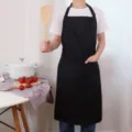 Classic black kitchen apron with pocket, durable fabric for cooking, baking and cleaning. - Waterproof And Oil-Proof Style / 70x82cm Finished Size