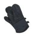 Guanti da forno in silicone spessorato resistenti al calore per cucina e cottura. - Nero