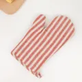 Guanto da forno spesso in cotone e lino a righe rosse e bianche per cottura, guanto resistente al calore. - Strisce rosse