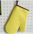 Guanto da forno in silicone spesso resistente al calore con motivo a zampa di gatto carino. - 28*18 / Giallo