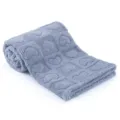 Soft grey embossed heart baby fleece blanket, fluffy plush throw for naptime nursery bed. - Grey Blue / 76*100cm