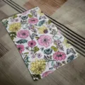 Cotton floral kitchen dish towel, absorbent tea towel, decorative hand towel for home use. - 40*70cm / HX-11