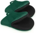 Thickened heat-resistant duckbill oven mitts and pot holders set for safe kitchen baking. - Heat-resistant Gloves / Single Piece / Green
