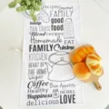 Canovaccio da cucina in cotone con design tipografico, tovaglietta moderna e minimalista. - 58*31cm / Stile hx-3