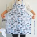 Grembule da cucina impermeabile con stampa di utensili carini, regolabile con tasca frontale. - 60*70 / Posate per Cartoni Animati