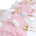 Runner da tavola in mussola rosa per feste di matrimonio decorazione romantica in tessuto - 90*180 / Rosa chiaro