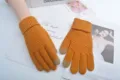 Gants tactiles en tricot chaud pour hommes et femmes style coreen hiver confortable - Taille unique / Orange