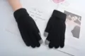 Gants tactiques tricotés chauds d'hiver pour hommes et femmes, gants thermiques noirs à cinq doigts. - Taille unique / Noir