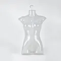 Transparante kunststof vrouwen paspop torso hangende displaystandaard voor lingerie en badmode. - Semi-transparant