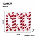 Christmas candy cane hanging ornaments 6pcs red and white tree decoration props and gifts - Set of 6 / Red