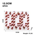Christmas candy cane hanging ornaments set, red and white striped holiday tree decor. - Set of 6 / Light Coffee