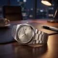 Reloj de cuarzo para hombre de acero inoxidable con fechador y brazalete elegante. - Gris Espacial