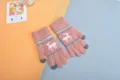 Gants tactiles tricotés chauds pour femme, couleur rose mignonne avec motif renne nordique blanc. - Taille unique / Rose