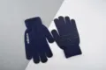 Gants tricotés tactiles d'hiver pour hommes, gants d'équitation thermiques chauds antidérapants. - Taille unique / Bleu Marine Uni Antidérapant
