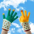 Winter warm touch-screen knitted gloves for couples, fleece-lined thick cute hand wear. - Small Flower Yellow